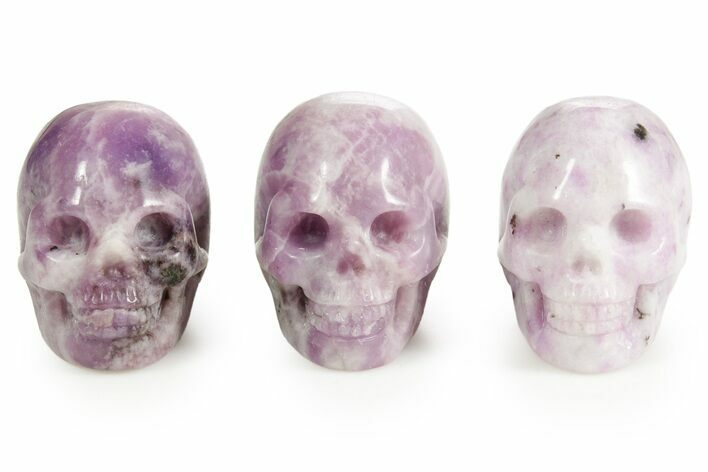 1.5" Polished Lepidolite Skulls - Photo 1